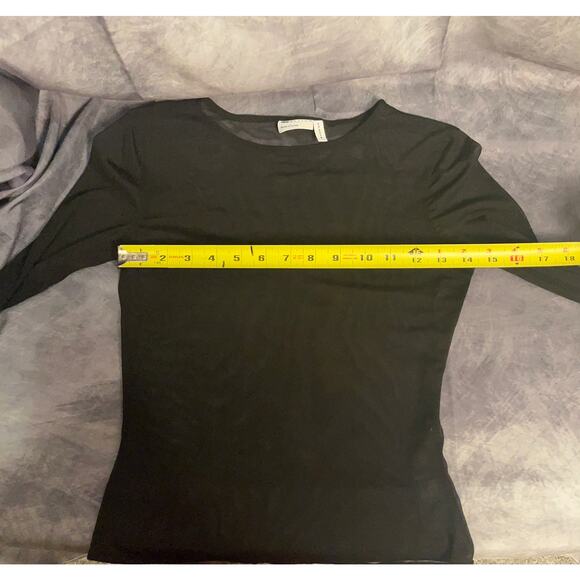 ASOS Black Sheer Mesh Long Sleeve Bodysuit | Size Small (US 4 - Picture 5 of 8